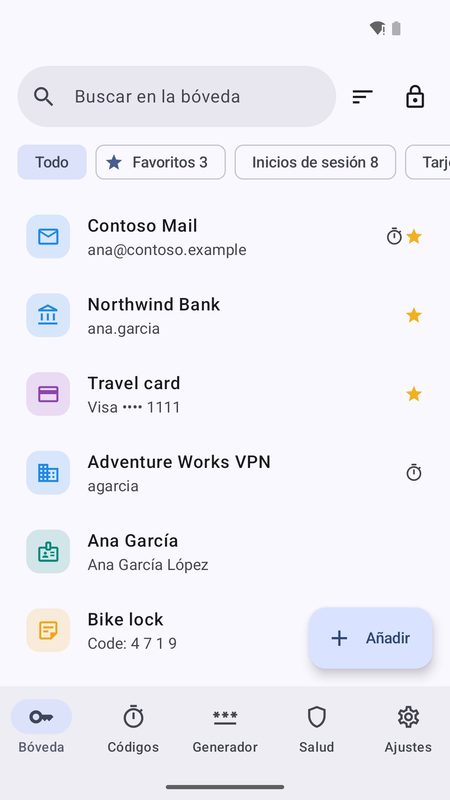 1B Pass: Tu bóveda: accesos, tarjetas, notas y más