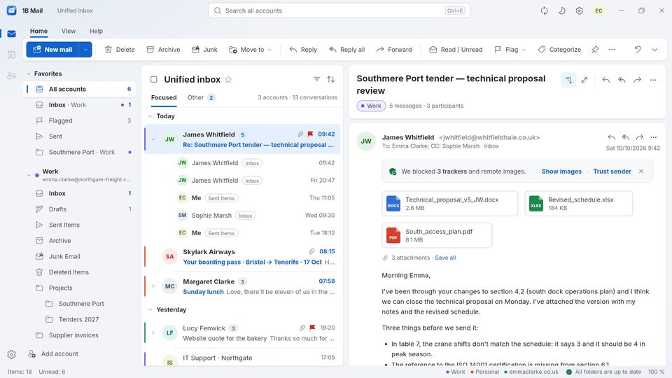 1B Mail: A whole conversation, in order