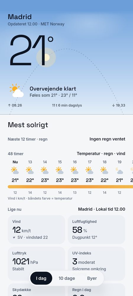 1B Weather: I dag: himlen lige nu og dagen i én sætning