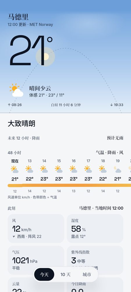 1B Weather: 今天：此刻的天空，一句话讲清当天