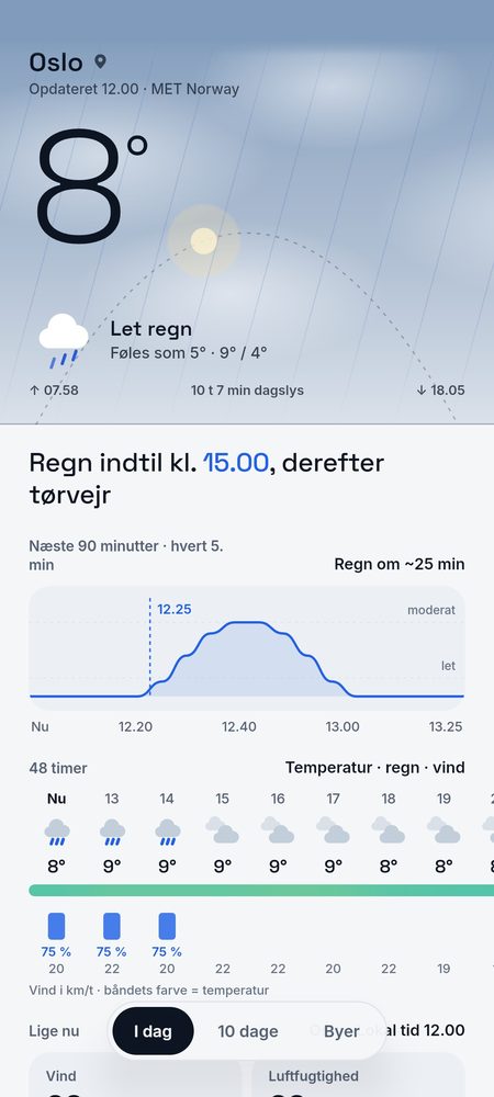 1B Weather: Regn hvert 5. minut de næste 90 minutter (de nordiske lande)