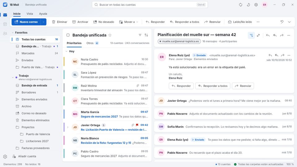1B Mail: Todas tus cuentas en una sola bandeja