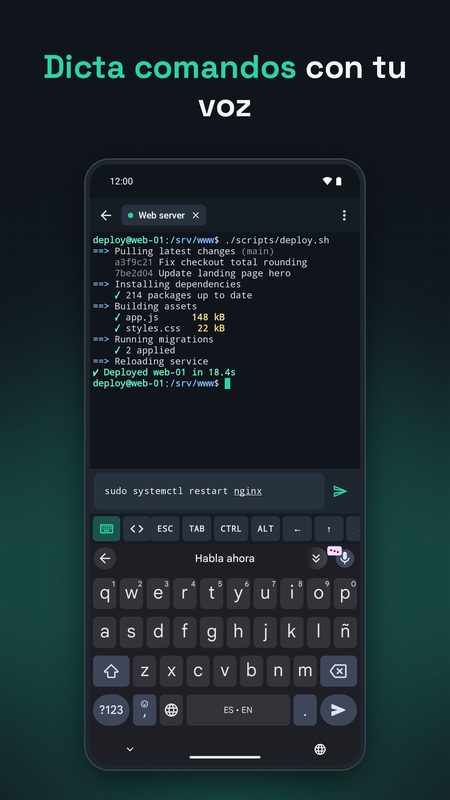 1B Terminal: Dicta comandos con la voz