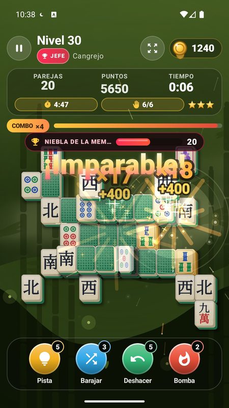 1B Mahjong: Niebla de la memoria: las fichas ocultas se voltean al quedar libres