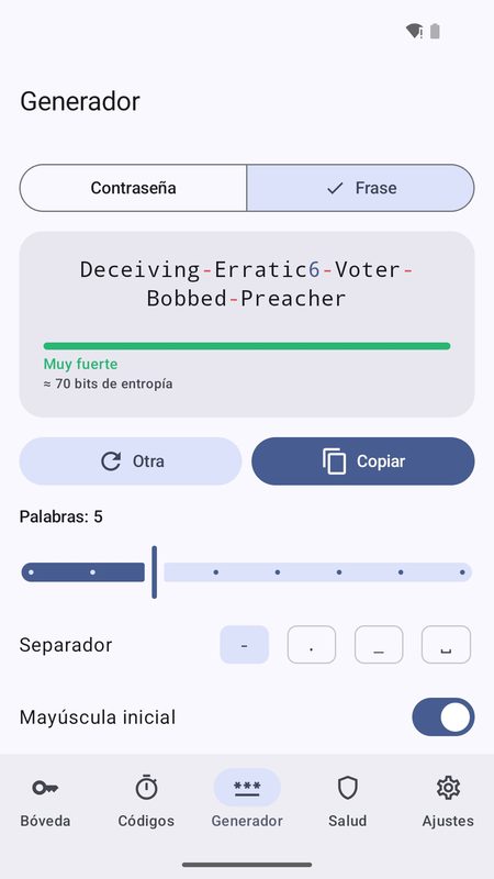 1B Pass: Generador de contraseñas y frases