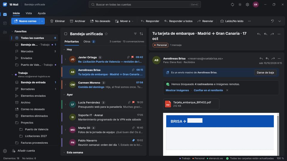 1B Mail: Lee tu correo sin que nadie te vigile