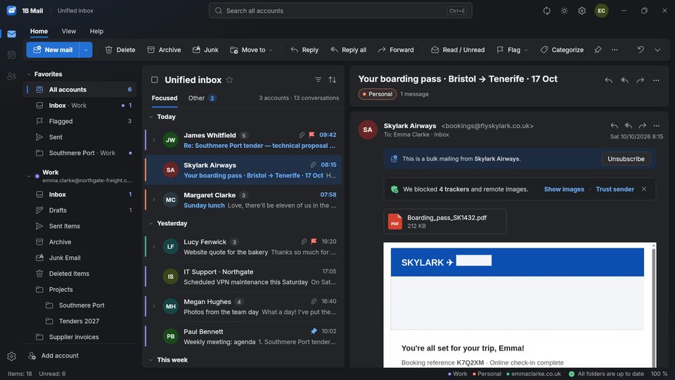1B Mail: Read your mail without being watched