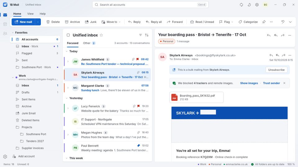 1B Mail: Read your mail without being watched