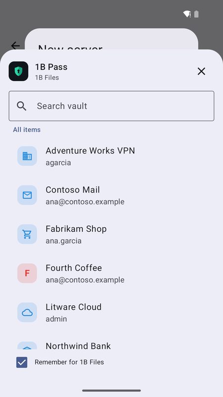 1B Pass: Search your vault while autofilling