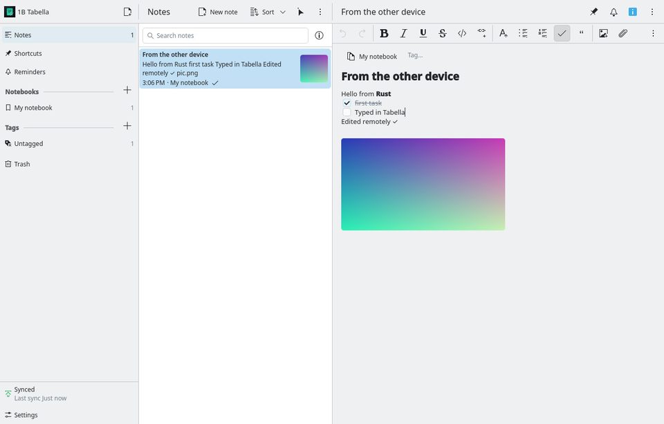 1B Tabella: Edits from your other devices, live
