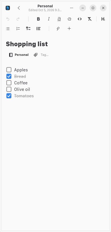 1B Cerula: A checklist in the narrow layout